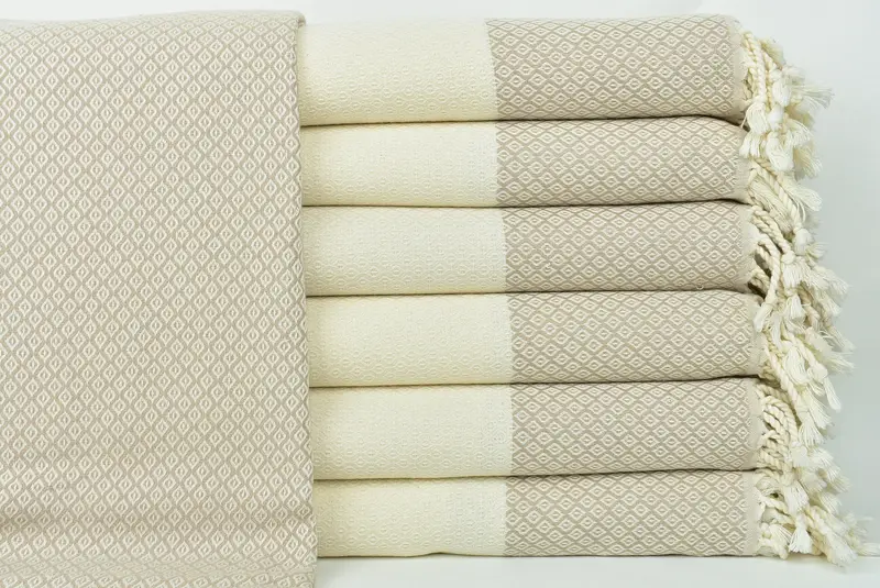 Plaj havlu hediyesi, el yapımı hediye, onun için kişiselleştirilmiş hediye, el dokuması organik Türk havlu spa, 70x36 keten elmas havlu, işlemeli havlu - 1