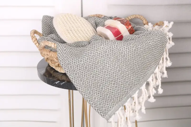 Turkish towel, 70x40 Cotton Diamond Towel, Eco-friendly Turkish peshtemal towel, Custom Wedding Gift, Quick-Dry Beach Towel, Gift Boxes Towel - 2
