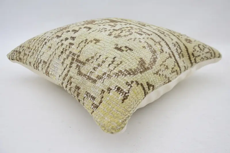 Turkish Corner Cushion, Gift Pillow, Vintage Pillow, Turkish Pillow, Cushion Cover, 18x18 Beige Pillow Sham, Decorative Cushion Cover - 6