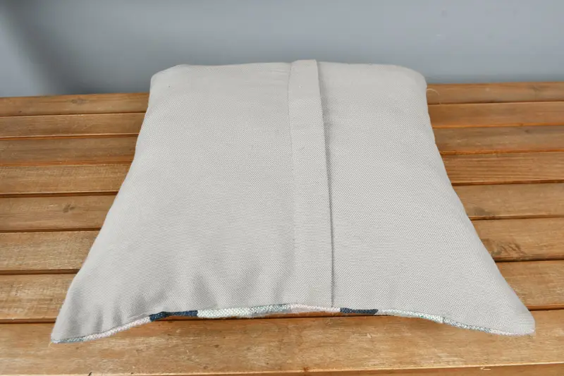 Neutral Pillow Case, Decorative Throw Pillow Sham, Vintage Kilim Pillow, Pillow Sham, 16x16 Blue Cushion, Boho Pillow, Boho Pillow Sham Cover - 5