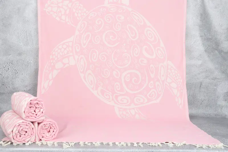 Monogram Beach Towel, Bachelorette Party Gifts Bridesmaids, 70x40 Cotton Carretta Patterned Towel, Lightweight towel, Wedding Gift For Bride - 1