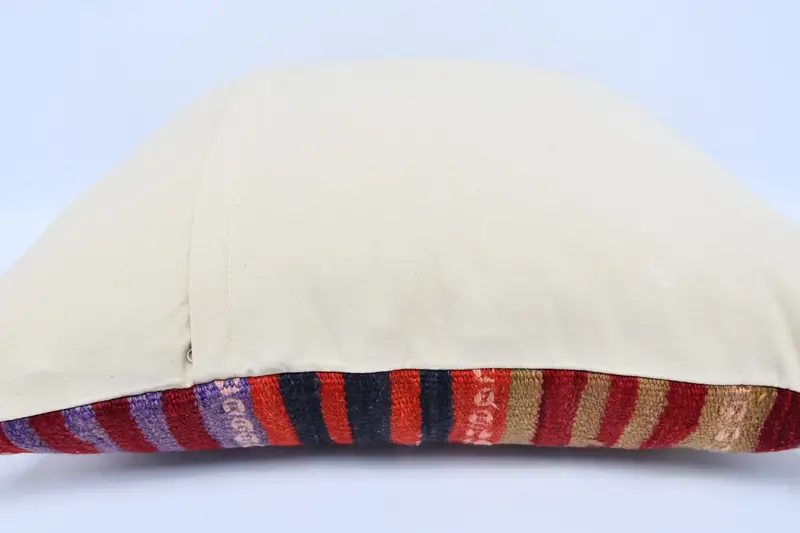 Cushion, Couch Pillow Cover, Patio Pillow Cover, 28x28 Red Cushion Cover, Ethnical Kilim Rug Pillow, Pillow for Sofa, Kilim Cushion Sham - 6