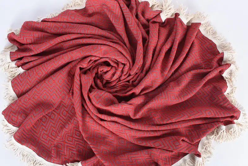 Monogrammed Beach Towel Turkish Organic Cotton Red, 63x63 Inches