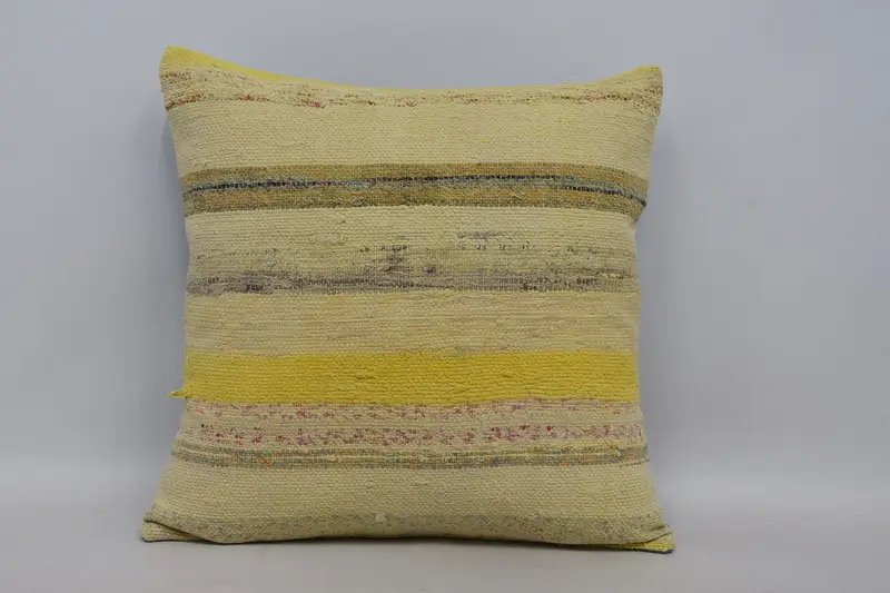 Kilim Pillow, Patio Cushion Cover, 22x22 Beige Pillow Sham, Throw Kilim Pillow, Turkish Kilim Pillow, Pastel Pillow Sham, Cushion - 1