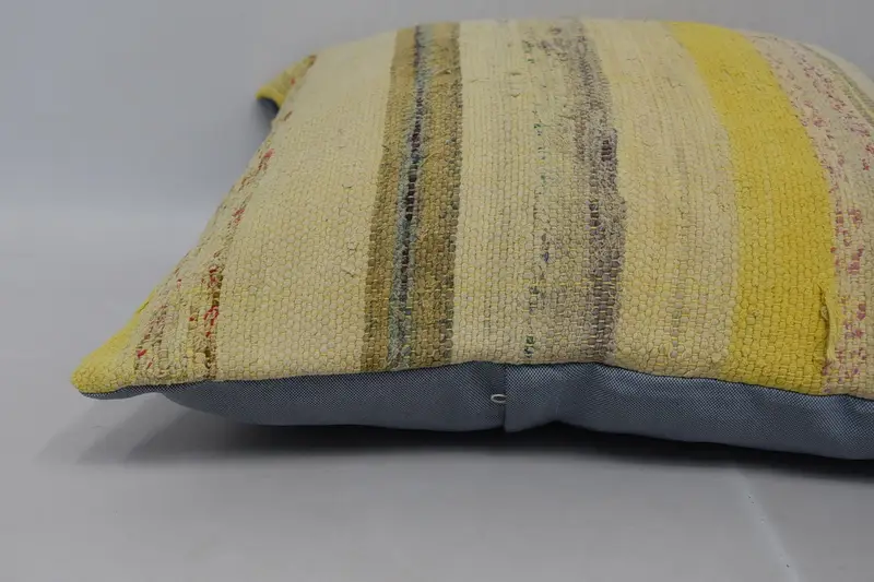 Kilim Pillow, Patio Cushion Cover, 22x22 Beige Pillow Sham, Throw Kilim Pillow, Turkish Kilim Pillow, Pastel Pillow Sham, Cushion - 5