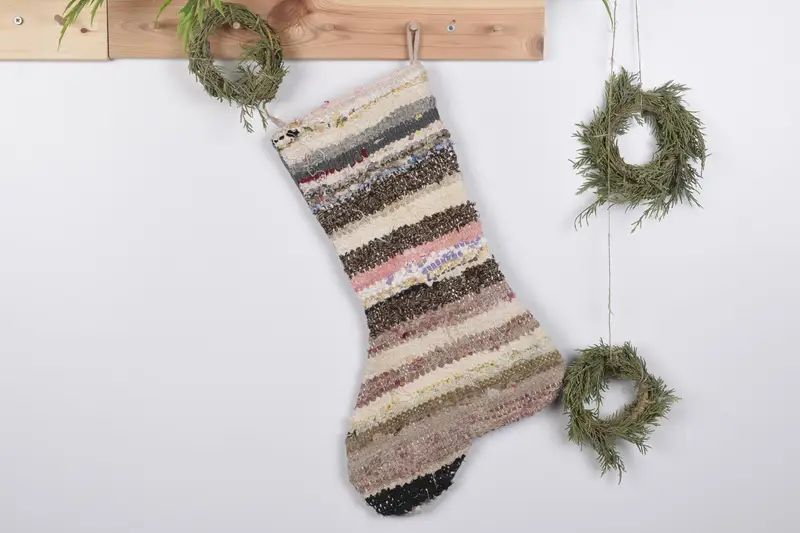 Noel Süsleri Deseni, 19 İnç Geniş Tatil Çorabı