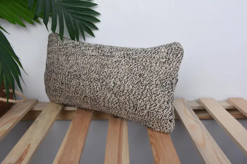 Vintage Kilim Throw Pillow, Car Pillow Sham, Home Decor Pillow, 8x16 Brown Pillow Case, Kilim Pillow Cover, Pillow Cover, Art Deco Cushion Case - 5