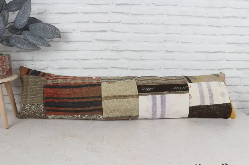 Handwoven Pillow Cover Pillow Cover, 12x48 Red Pillow Sham, Gift Pillow, Pillow Cover, Ethnical Kilim Rug Pillow, Pillow for Sofa - 1