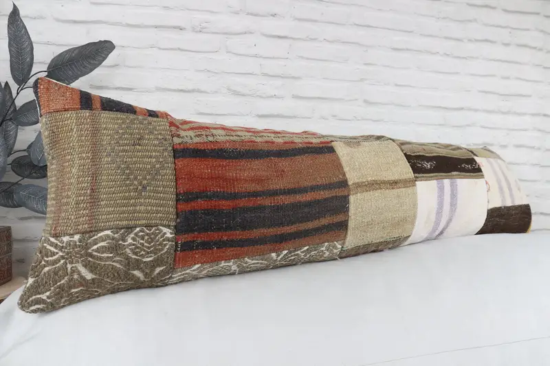 Handwoven Pillow Cover Pillow Cover, 12x48 Red Pillow Sham, Gift Pillow, Pillow Cover, Ethnical Kilim Rug Pillow, Pillow for Sofa - 3