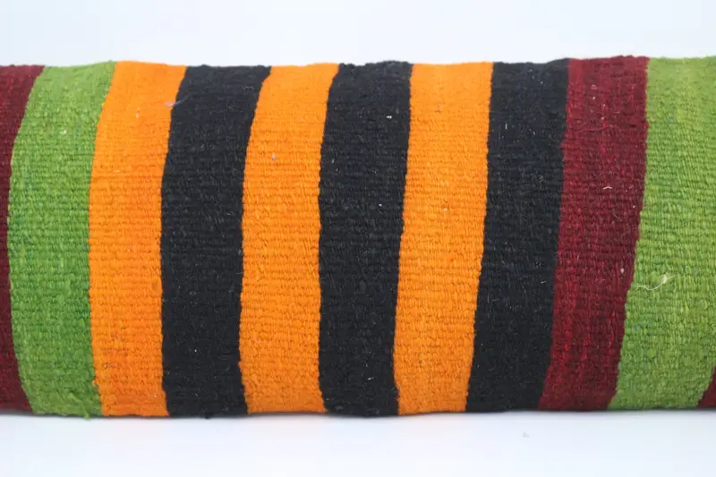 Vintage Cushion Cover, Turkish Corner Pillow Cover, Gift Pillow, Vintage Pillow, Cushion Case, 12x48 Green Cushion Cover, Throw Kilim Pillow - 2