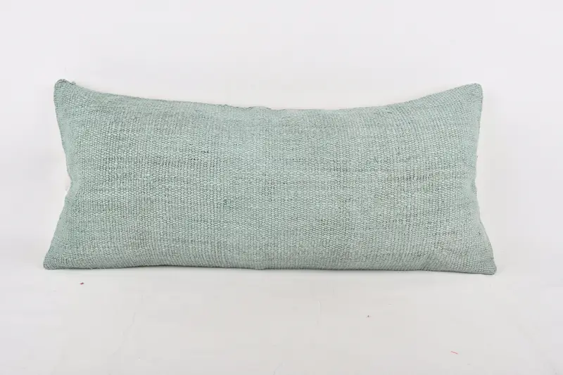 Knitted Pillow, Pillow, 16x36 Gray Pillow, Turkish Kilim Pillow, Antique Pillows, Outdoor Bolster Cushion, Kilim Pillow, Toss Pillow Sham - 1