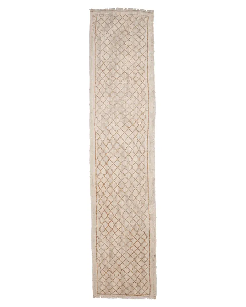 Zarif Bej Halı, 2,6x11,8 ft Sağlam Konfor