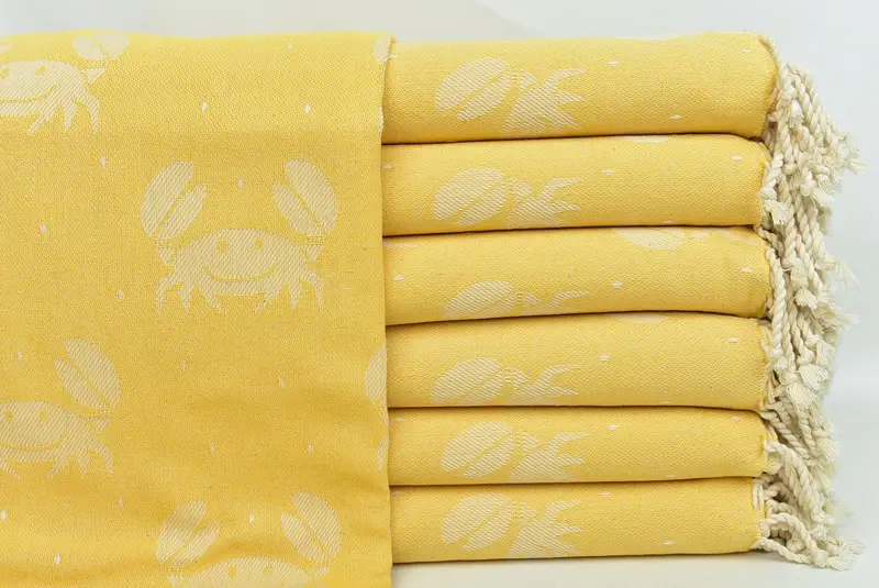 Personalized Gift For Her, Quick-Dry Beach Towel, 68x40 Cotton Crab Design Towel, Fouta towel, Embroidered Beach Towel, Personalized Wedding Gift - 1