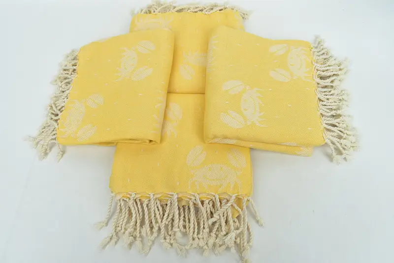 Personalized Gift For Her, Quick-Dry Beach Towel, 68x40 Cotton Crab Design Towel, Fouta towel, Embroidered Beach Towel, Personalized Wedding Gift - 6