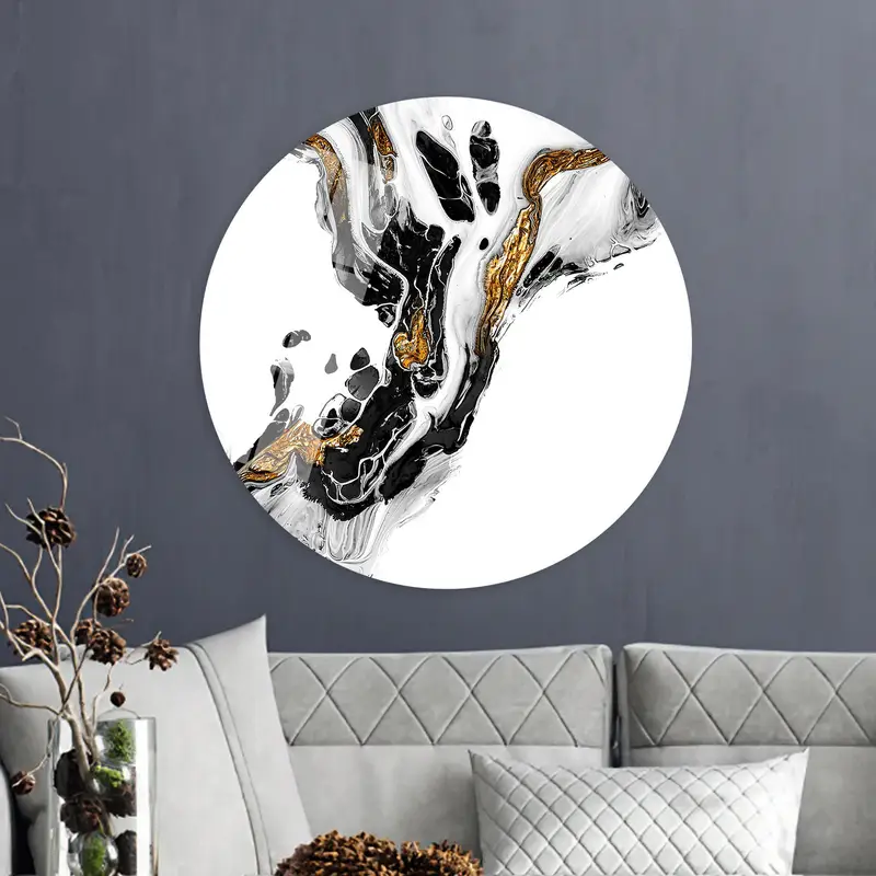 Contemporary Gold Shimmery Abstract Marble Canvas Print