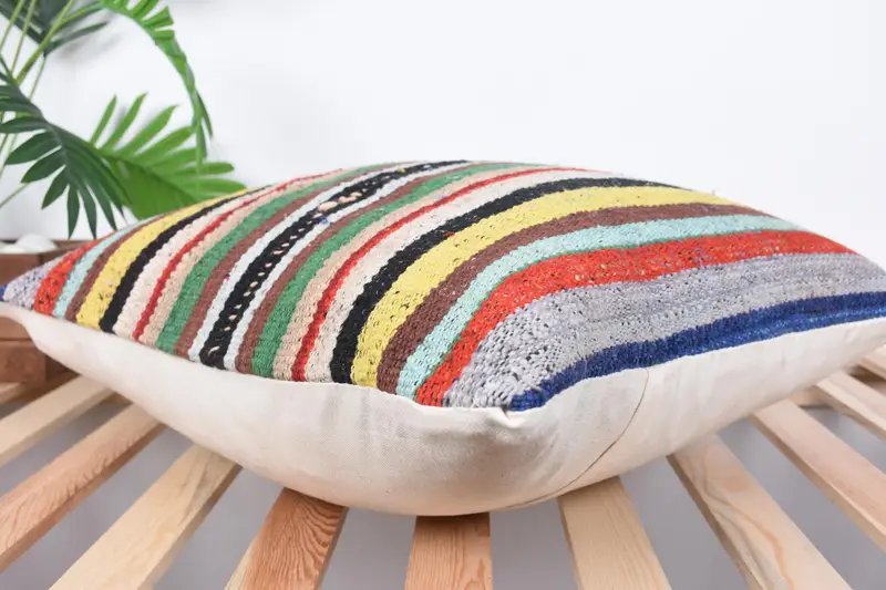Home Decor Pillow, Kilim Pillow Cover, Decorative Pillow Sham, 20x20 Green Pillow Case, Pillow for Couch, Pillow, Ottoman Pillow Sham - 6