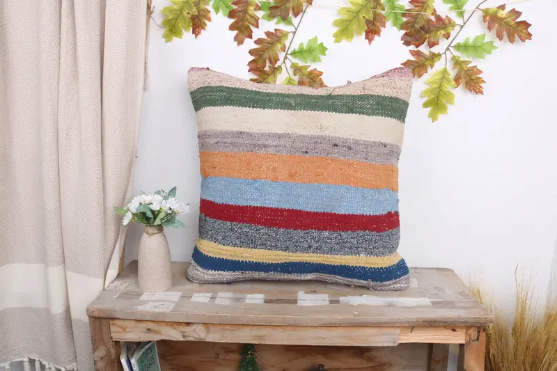 20x20 Red Pillow Sham, Anatolian Pillow, Turkish Kilim Pillow, Cushion Case, Kilim Cushion Sham, Outdoor Patio Cushion, Pillow for Couch - 1