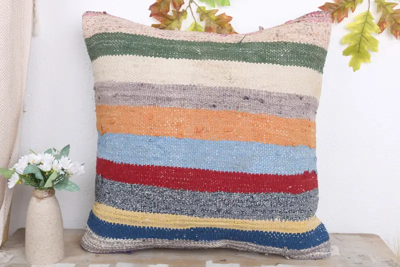 20x20 Red Pillow Sham, Anatolian Pillow, Turkish Kilim Pillow, Cushion Case, Kilim Cushion Sham, Outdoor Patio Cushion, Pillow for Couch - 2