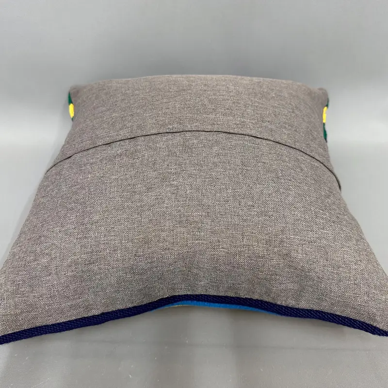 Cushion, 18x18 Blue Pillow Cover, Vintage Kilim Throw Pillow, Pillow for Sofa, Muted Pillow, Ethnic Pillow Cover, Handmade Kilim Cushion - 7