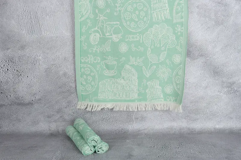 Small Bath Towels, Monogram Kitchen Towel, 28x20 Cotton Italian Symbols Design Towel, Maid Of Honor Gift, Turkish Towel Monogram, Turkish Hand Towel - 1