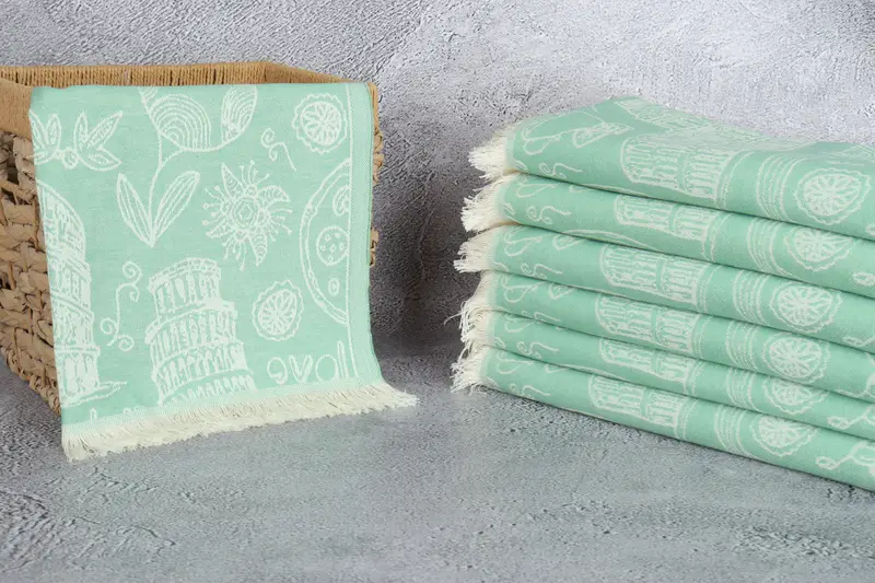 Small Bath Towels, Monogram Kitchen Towel, 28x20 Cotton Italian Symbols Design Towel, Maid Of Honor Gift, Turkish Towel Monogram, Turkish Hand Towel - 4