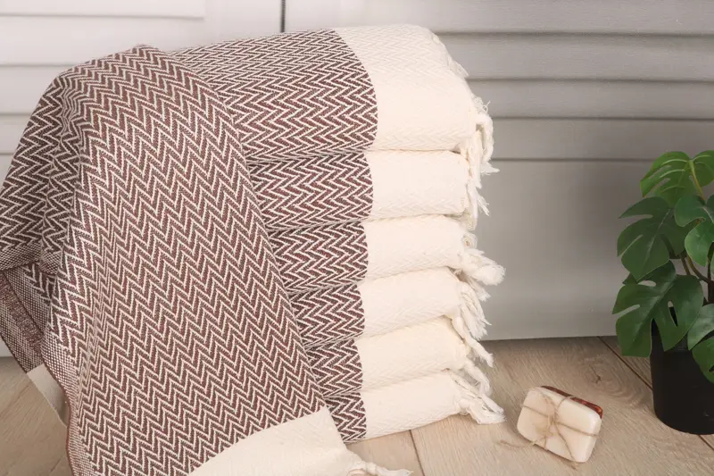 34x18 Cotton Zigzag Design Towel, Bridesmaid Gifts, Gift Boxes Tea Towels, Summer Towel, Best Friend Gift, Kitchen Towel, Xmas Gifts, Wedding Favors - 1