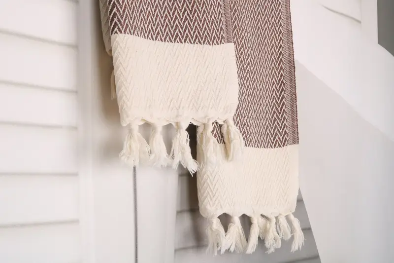 34x18 Cotton Zigzag Design Towel, Bridesmaid Gifts, Gift Boxes Tea Towels, Summer Towel, Best Friend Gift, Kitchen Towel, Xmas Gifts, Wedding Favors - 8