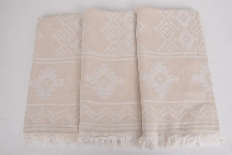 74x40 Cotton Geometric Towel, Family Gift, Wedding Gift, Best Wedding Gift, Best Beach Towel, Personalized Wedding Gift, Monogram Turkish Bath Towel - 7