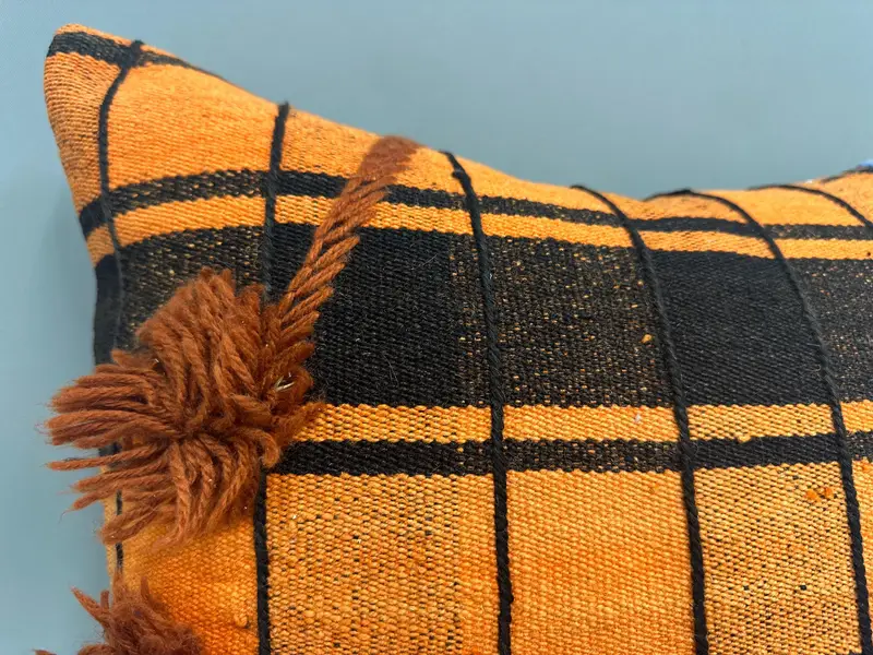 20x20 Orangenkissen Schein, Kissen, osmanisches Kissen, Kilimkissen, Vintage -Kissen, Kissenschein werfen, türkisches Kilim -Kissen - 5