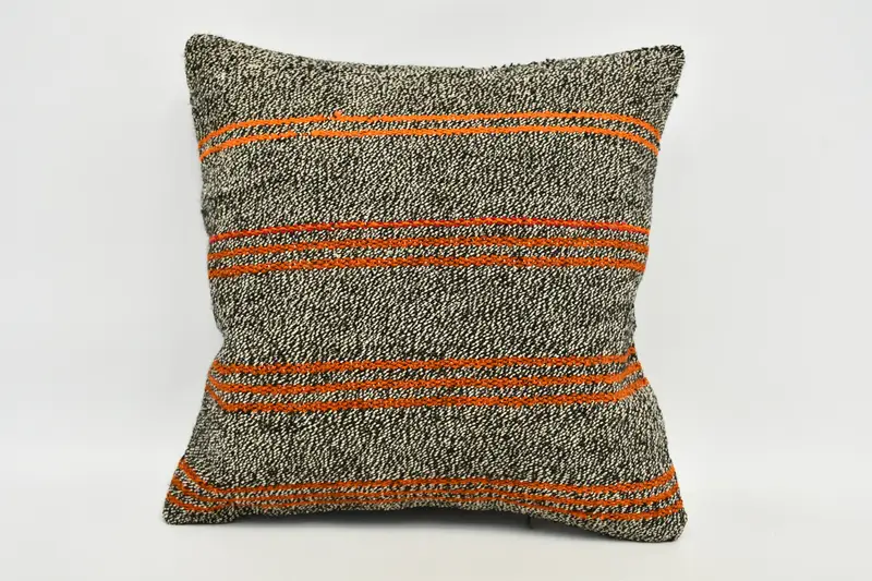 Boho Pillow Sham Cover, Pillow, 20x20 Brown Cushion Case, Outdoor Bolster Pillow Case, Antique Pillows, Vintage Kilim Pillow - 1