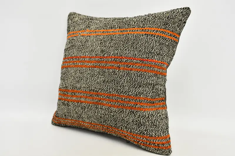 Boho Pillow Sham Cover, Pillow, 20x20 Brown Cushion Case, Outdoor Bolster Pillow Case, Antique Pillows, Vintage Kilim Pillow - 3