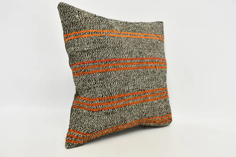 Boho Pillow Sham Cover, Pillow, 20x20 Brown Cushion Case, Outdoor Bolster Pillow Case, Antique Pillows, Vintage Kilim Pillow - 4