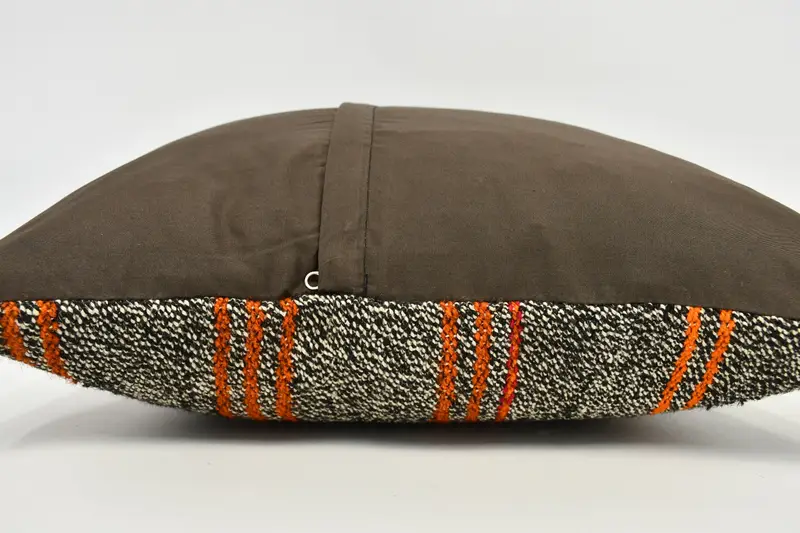 Boho Pillow Sham Cover, Pillow, 20x20 Brown Cushion Case, Outdoor Bolster Pillow Case, Antique Pillows, Vintage Kilim Pillow - 6