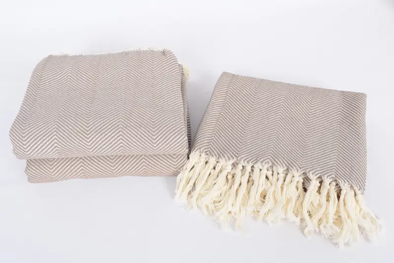 Personalized Wedding Gift, Monogrammed Beach Towel, 70x40 Cotton Herringbone Towel, Embroidered Turkish Towel, Embroidered Towel, Engagement Gift - 7
