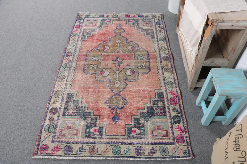 Alfombra con estampado animal rojo y azul, 100 x 180 cm, decoración elegante