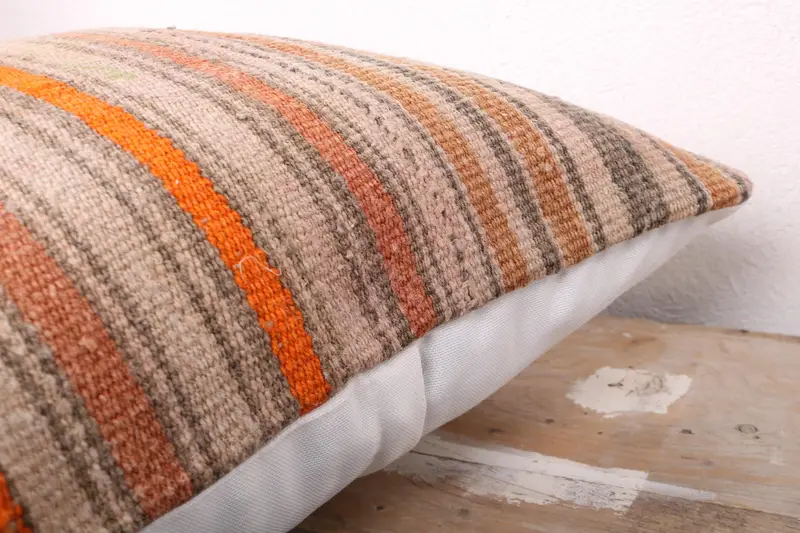 Garden Cushion Cover, Farmhouse Pillow Cover, Handmade Kilim Cushion, Pillow for Couch, Cushion, 20x20 Beige Pillow Cover, Gift Pillow - 6