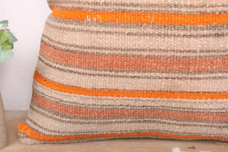 Garden Cushion Cover, Farmhouse Pillow Cover, Handmade Kilim Cushion, Pillow for Couch, Cushion, 20x20 Beige Pillow Cover, Gift Pillow - 3