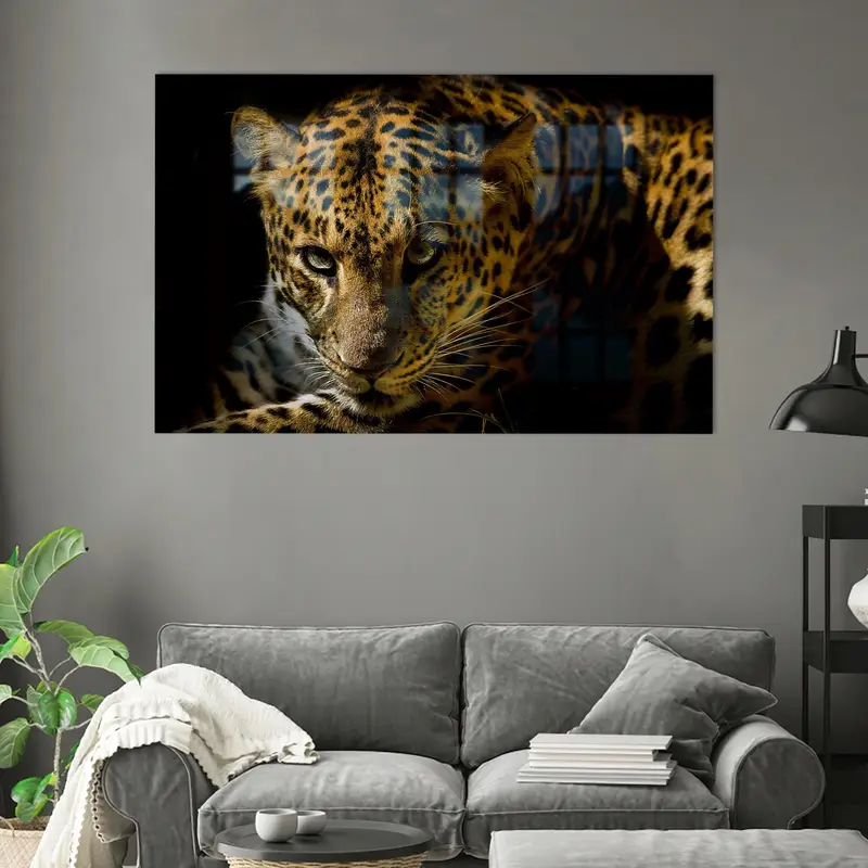 エレガントなプリントガラス: モダンなロフトのための野生動物のテーマ