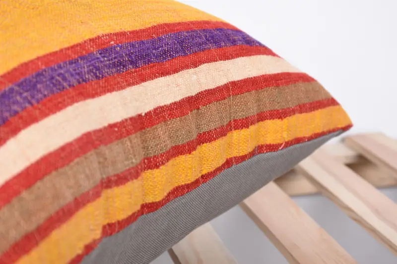 Muted Cushion, Boho Pillow Sham Cover, Sofa Bolster Pillow Cover, Kilim Pillow Cover, Vintage Pillow, 20x20 Red Cushion, Pillow Sham - 7