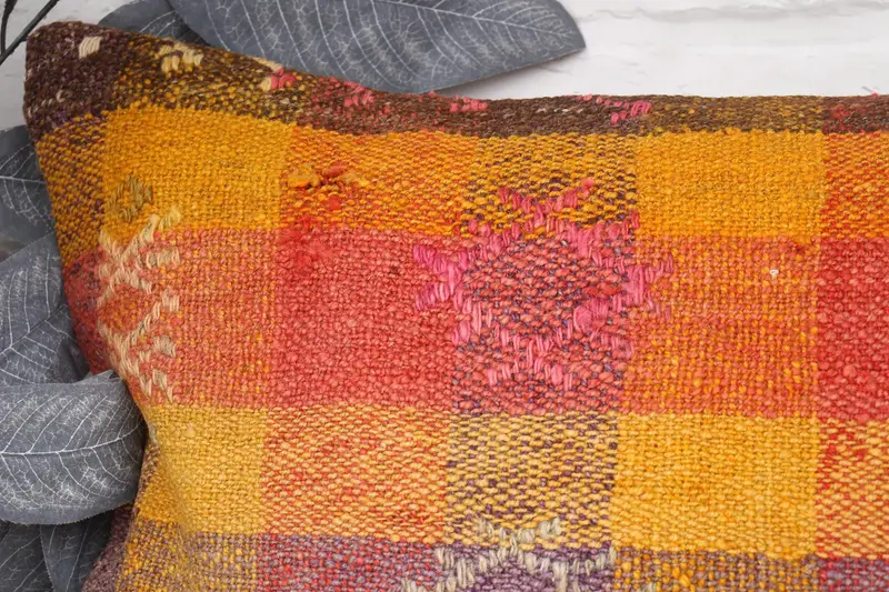 Pillow Cover, 16x24 Orange Pillow Case, Garden Pillow Cover, Wool Kilim Pillow Pillow Cover, Kilim Pillow Cover, Vintage Kilim Pillow, Gift Pillow - 2