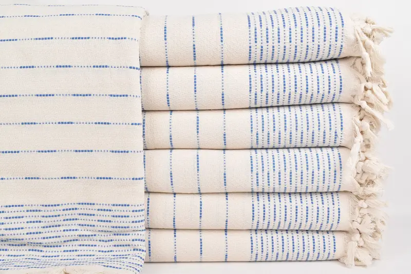 Boho Throw Blankets, Bachelorette Favor, 98x92 Cotton Striped Design Towel, Turkish Blanket Throw, Woven Blanket, Bachelorette Party Favors - 2