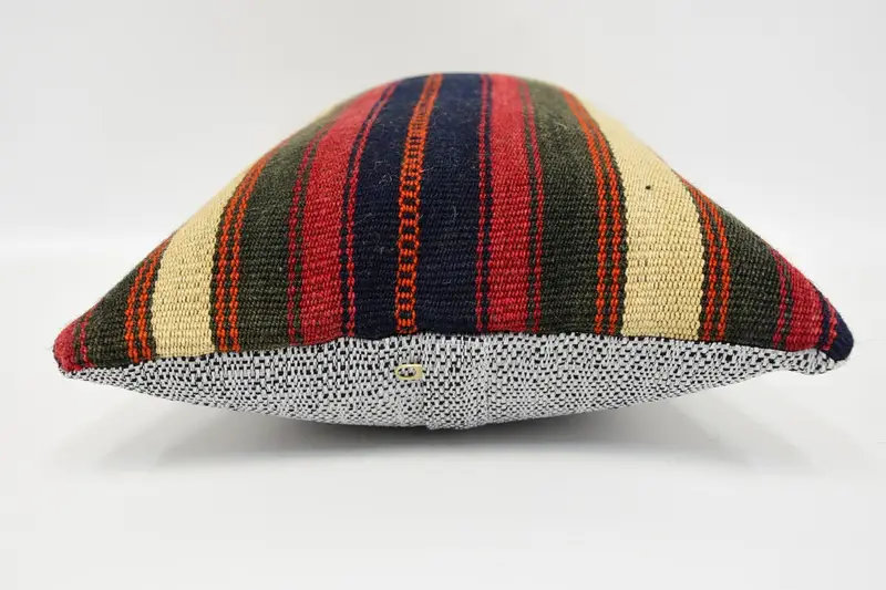Kilim Cushion Sham, Ethnical Kilim Rug Pillow, Pet Pillow, Pillow Case, Turkish Kilim Pillow, 12x20 Red Pillow Cover - 5