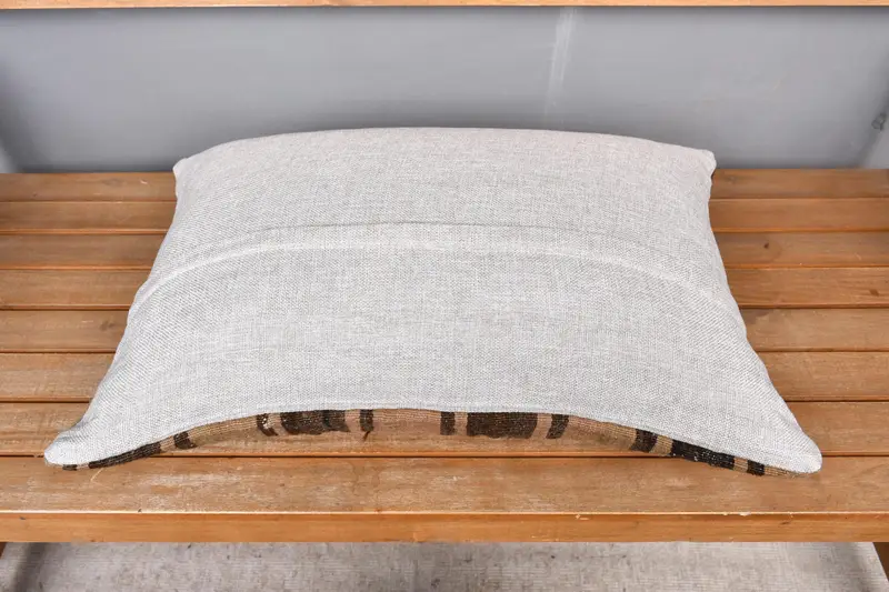 Pillow Sham, Boho Pillow Sham Cover, Car Pillow Cover, Pillow for Couch, Bed Pillow, 16x24 Brown Cushion Case, Vintage Pillow, Kilim Rug Pillow Case - 5