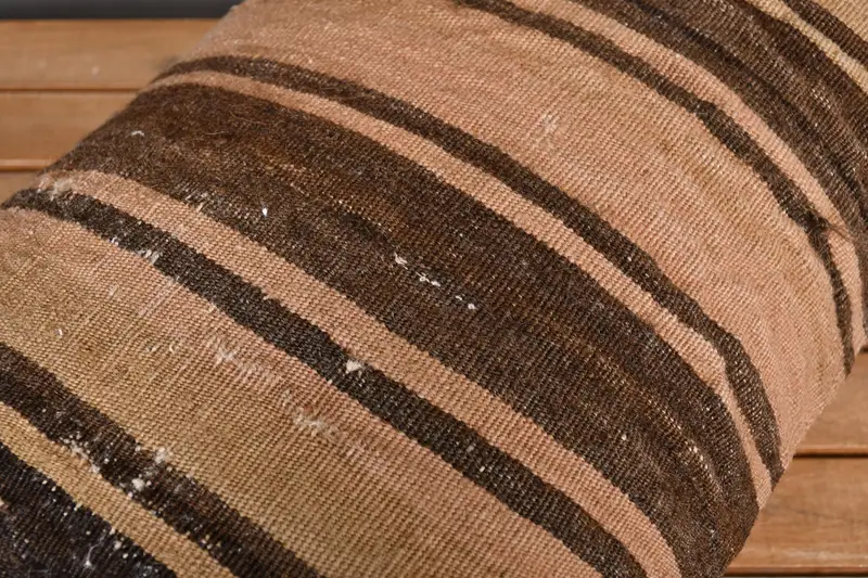 Pillow Sham, Boho Pillow Sham Cover, Car Pillow Cover, Pillow for Couch, Bed Pillow, 16x24 Brown Cushion Case, Vintage Pillow, Kilim Rug Pillow Case - 3
