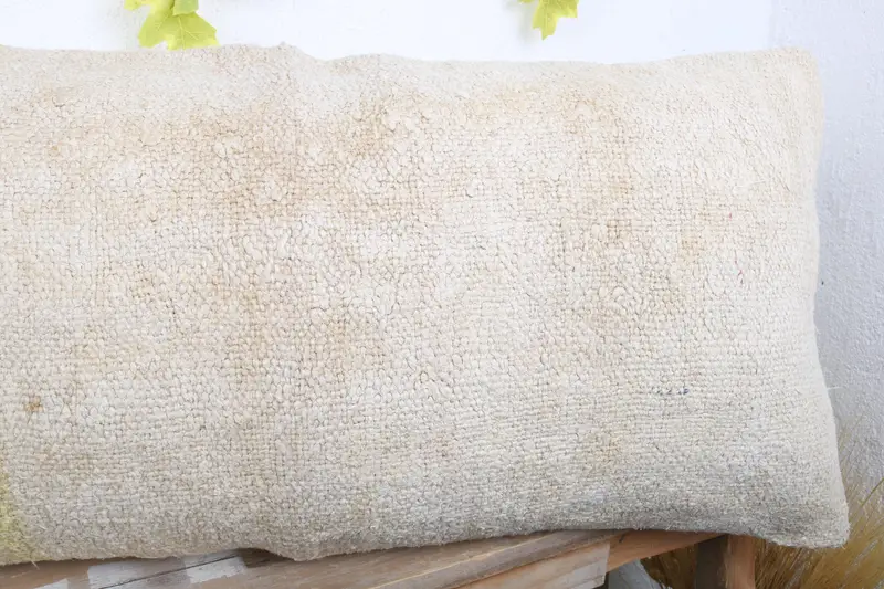 Pillow Sham, Kilim Cushion Sham, 16x36 White Pillow Sham, Turkish Pillow, Handmade Kilim Cushion, Traditional Cushion, Authentic Cushion Case - 5