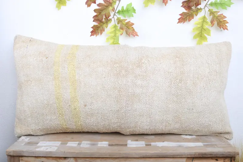 Pillow Sham, Kilim Cushion Sham, 16x36 White Pillow Sham, Turkish Pillow, Handmade Kilim Cushion, Traditional Cushion, Authentic Cushion Case - 2