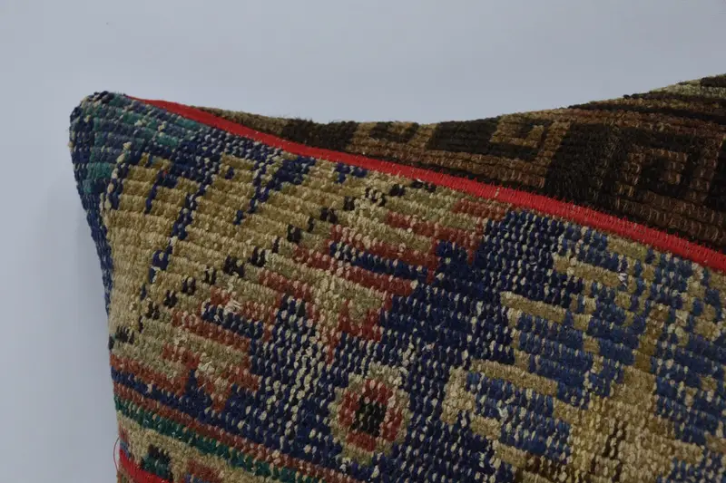 Toss Cushion Case, Pillow Sham, Throw Kilim Pillow, Vintage Pillow, Interior Designer Pillow, Couch Pillow Sham, 16x16 Blue Pillow Sham - 2