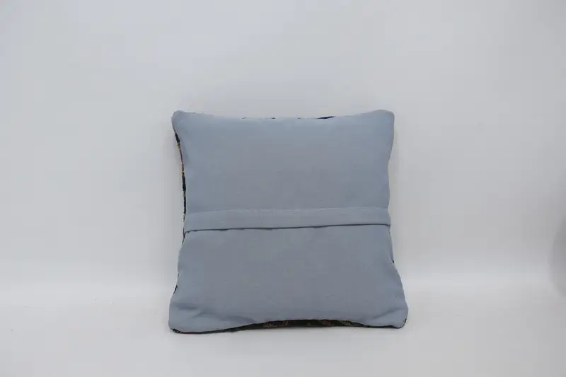 Toss Cushion Case, Pillow Sham, Throw Kilim Pillow, Vintage Pillow, Interior Designer Pillow, Couch Pillow Sham, 16x16 Blue Pillow Sham - 6