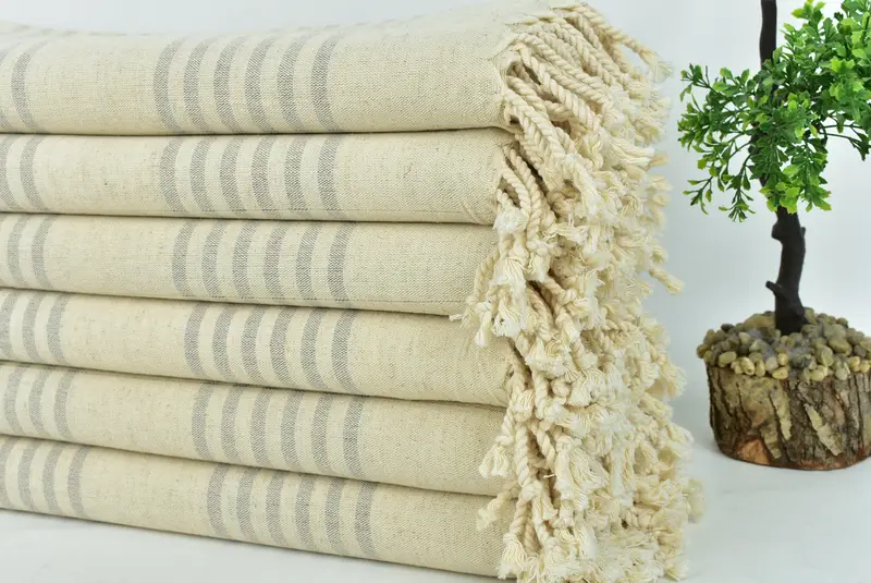 Toalla de playa personalizada, toalla turca de monograma, toalla a rayas de lino 70x40, toalla de baño turca de lujo, toalla personalizada, favores de Navidad - 3