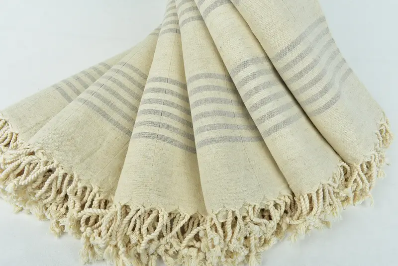 Toalla de playa personalizada, toalla turca de monograma, toalla a rayas de lino 70x40, toalla de baño turca de lujo, toalla personalizada, favores de Navidad - 4